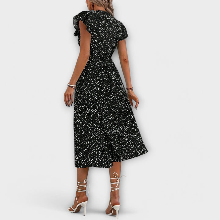 Chic midi dress with polka dots