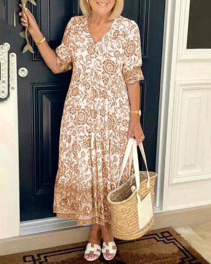 Keisha | Graceful V-Neck Floral Pattern