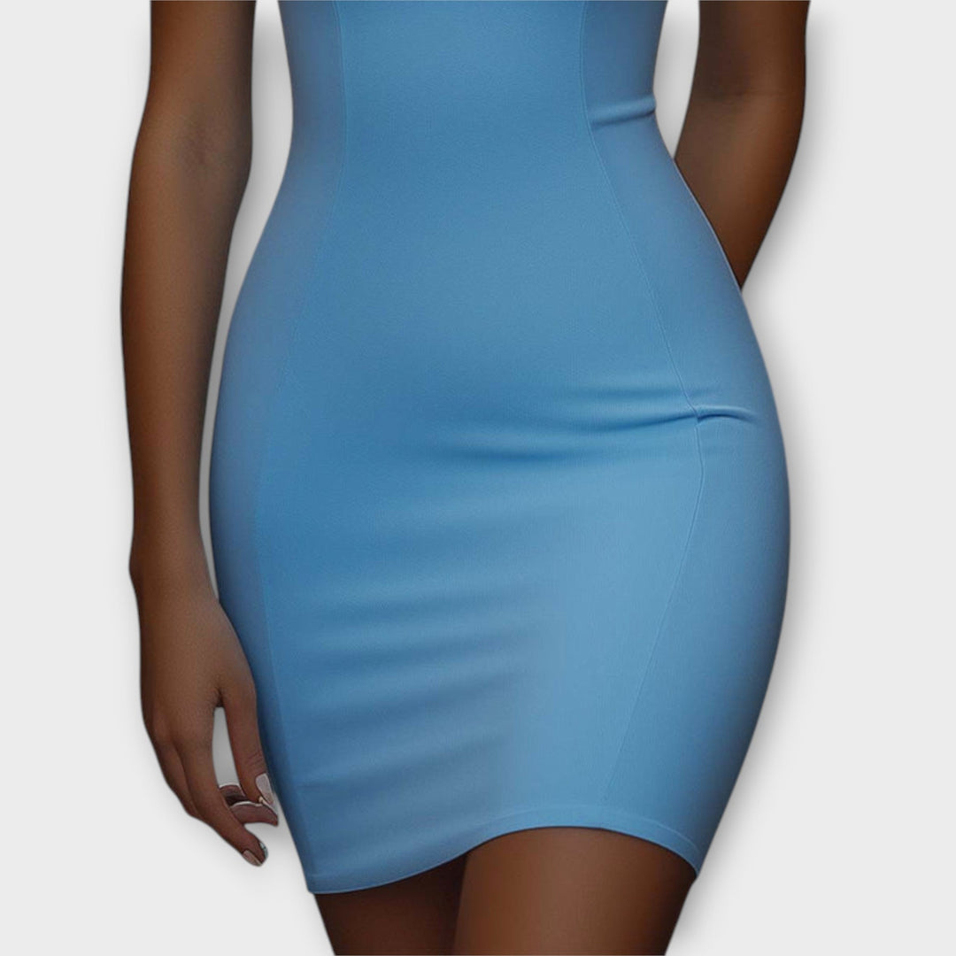 Maja - Blue Stretch Mini Bodycon Dress