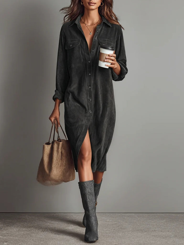 Single Breasted Midi Dress