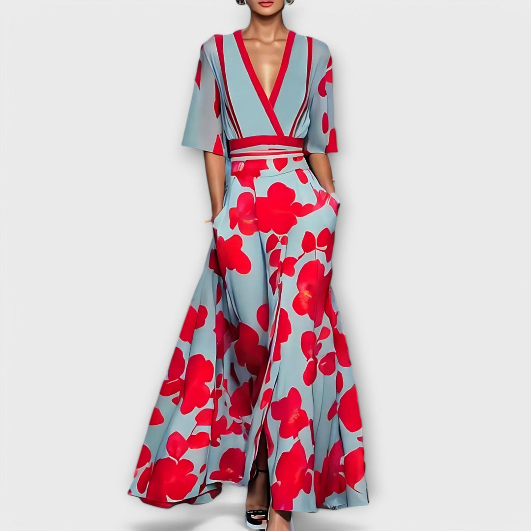 Elise - Elegant fitted dress with floral print