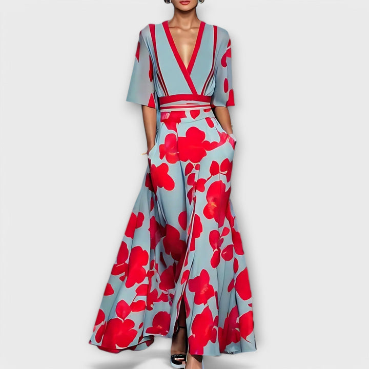Elise - Elegant fitted dress with floral print