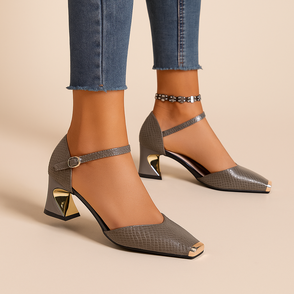 Metallic Valencia Heels with Point