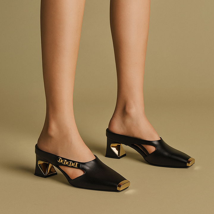 Marciana High Heels with Metallic Toe
