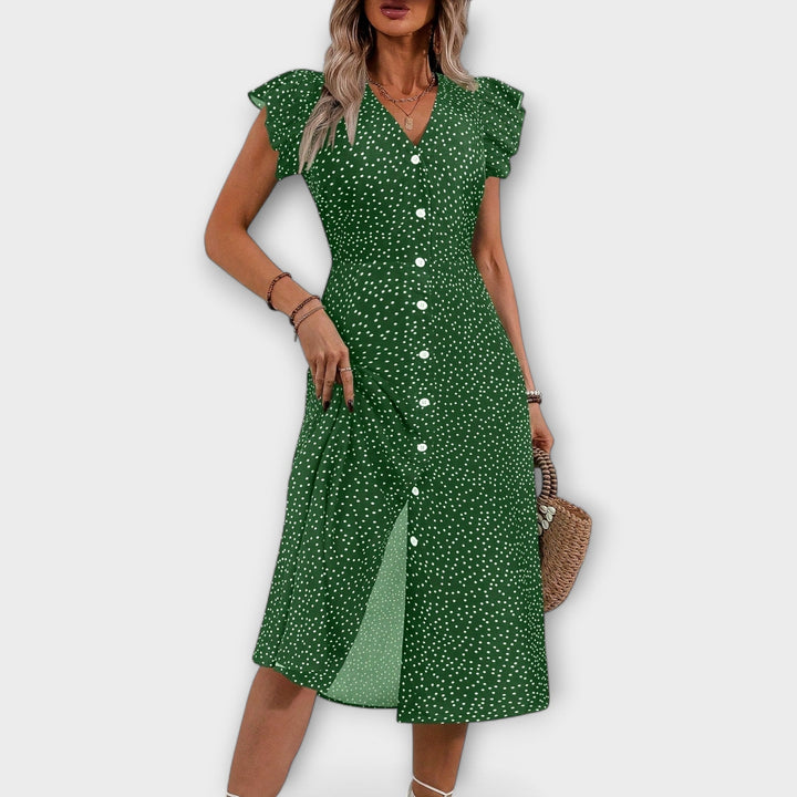 Chic midi dress with polka dots