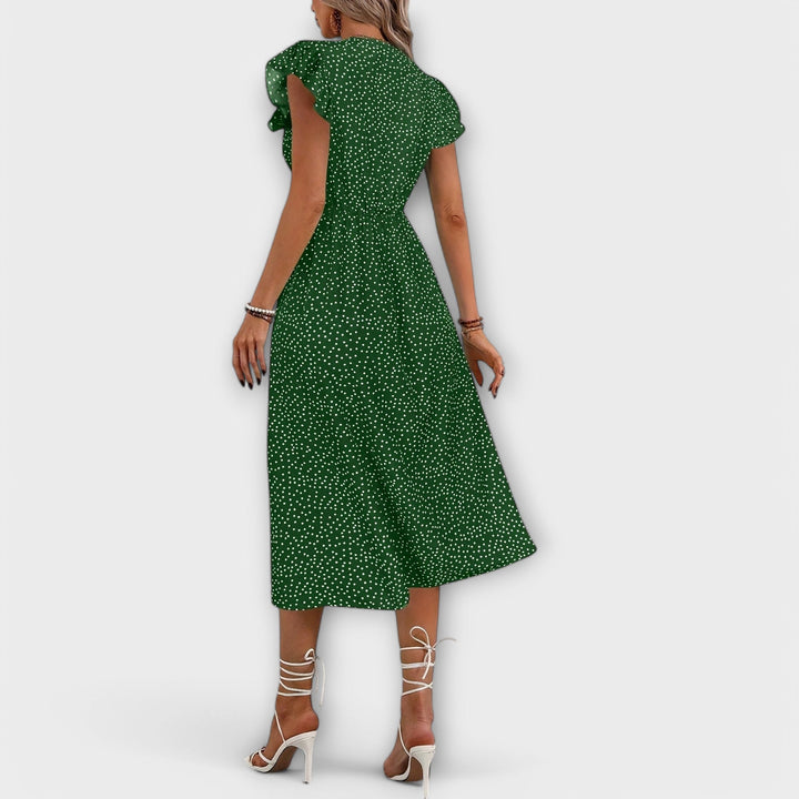 Chic midi dress with polka dots