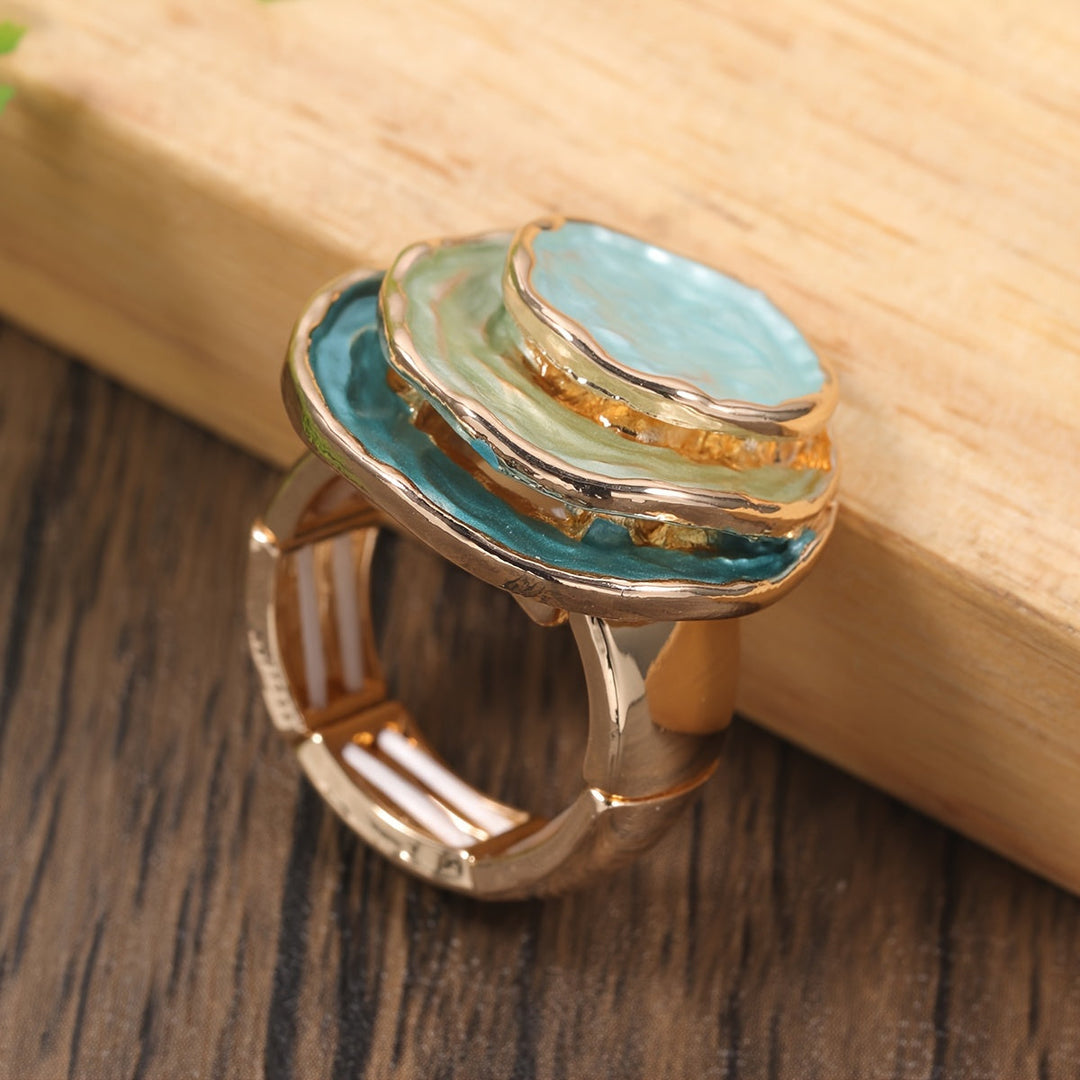 Trendy Three-Tier Enamel Boho Ring