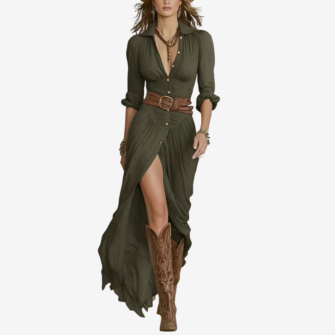 Eve™ Maxi Fluid Dress with Belt