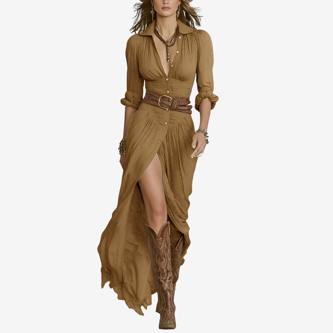 Eve™ Maxi Fluid Dress with Belt