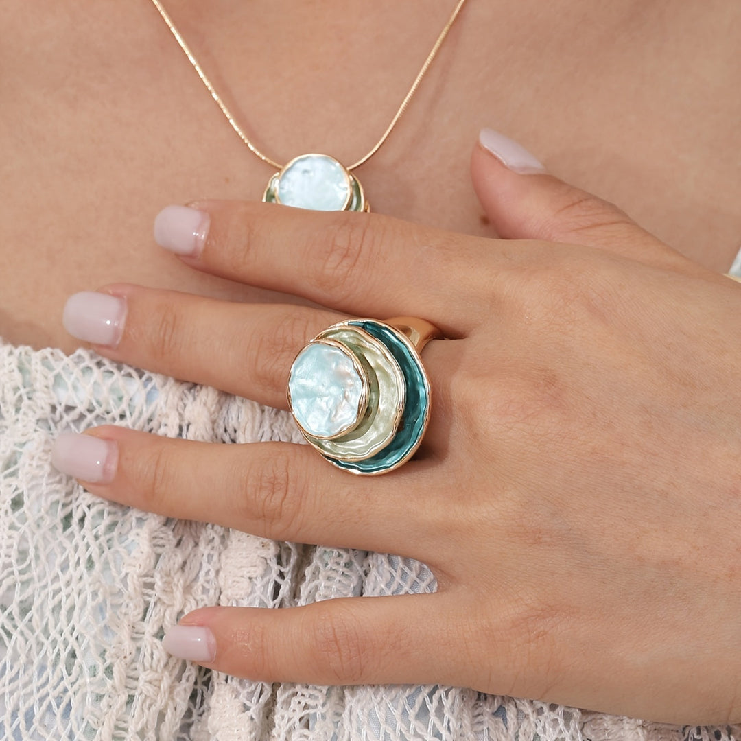 Trendy Three-Tier Enamel Boho Ring