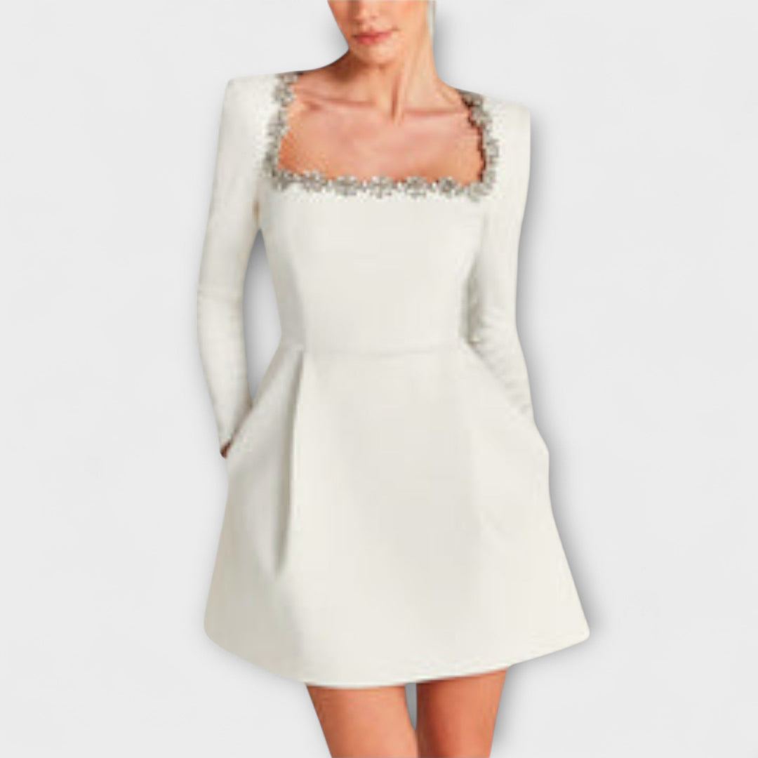Wren - Mini Velvet Dress with Jewel Details