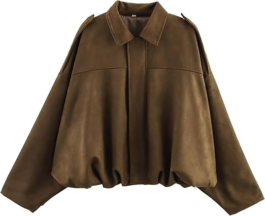 Women's Suede Lapel Pilot Cropped Jacket