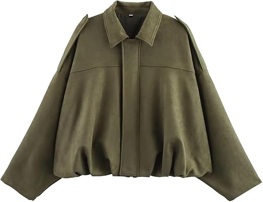 Women's Suede Lapel Pilot Cropped Jacket