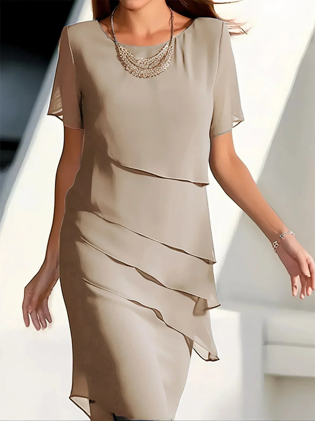 Isabella Layered Chiffon Midi Dress™
