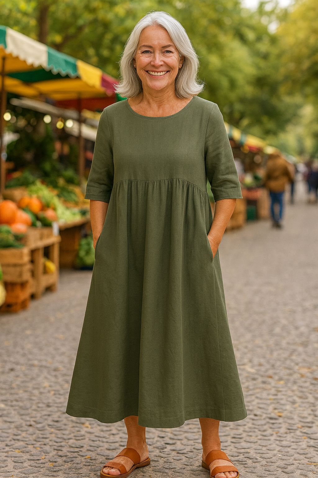 Anora | Cotton Dress with Pockets that Flatters