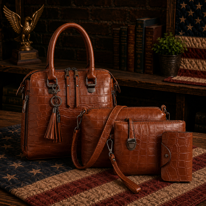 The Abigail 3-Piece Leather Bag Set
