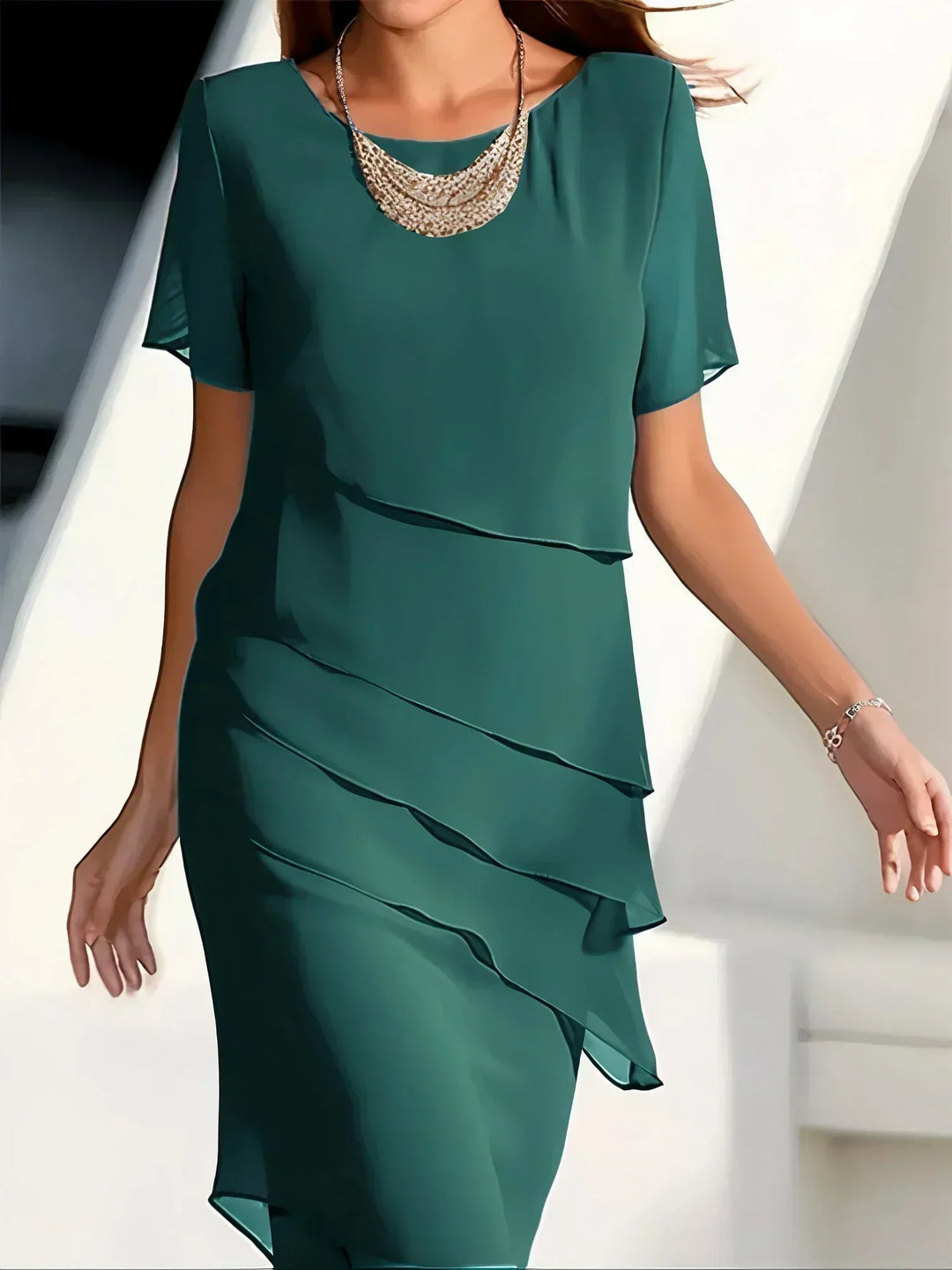 Isabella Layered Chiffon Midi Dress™