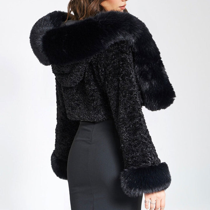 Cynthia | Women's Faux Fur Cropped Hooded Coat