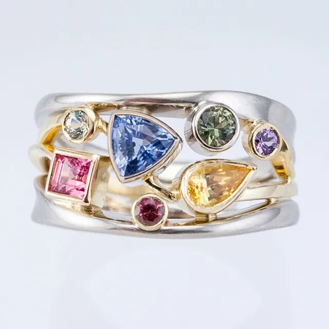 Retro Bunter Zirconia Ring
