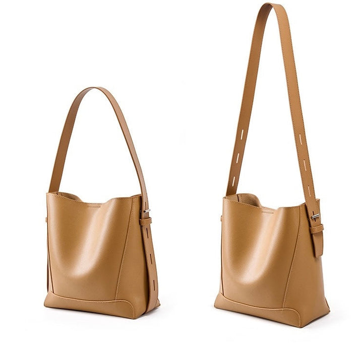 Genuine Leather Crossbody and Shoulder Oversized Bucket Bag