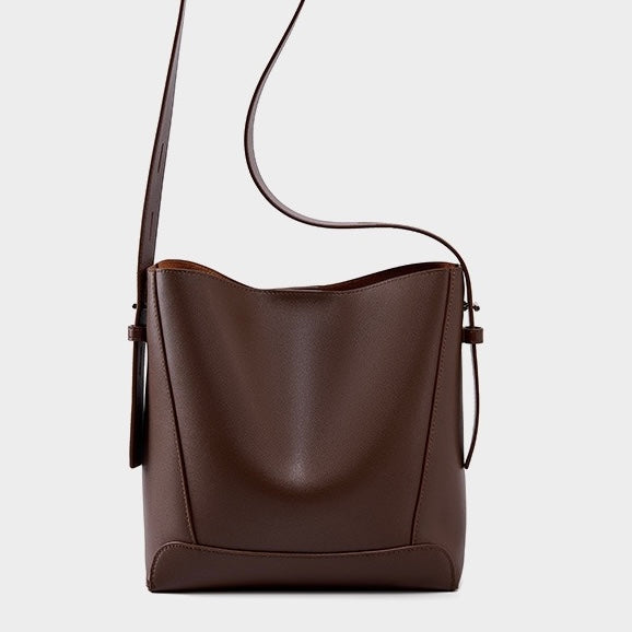 Genuine Leather Crossbody and Shoulder Oversized Bucket Bag