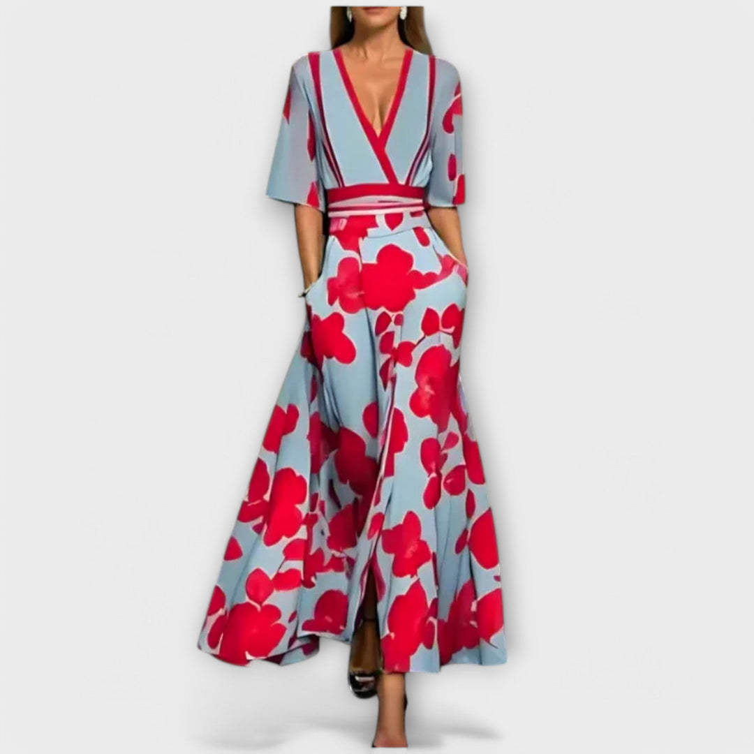 Elise - Elegant fitted dress with floral print