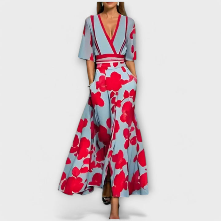 Elise - Elegant fitted dress with floral print