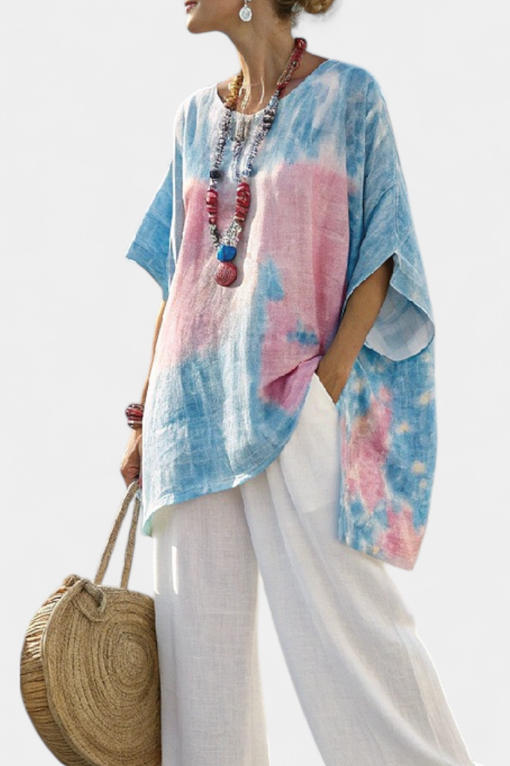 Vantrel | Comfortable and Relaxed Linen Top & Striped Bamboo Pants