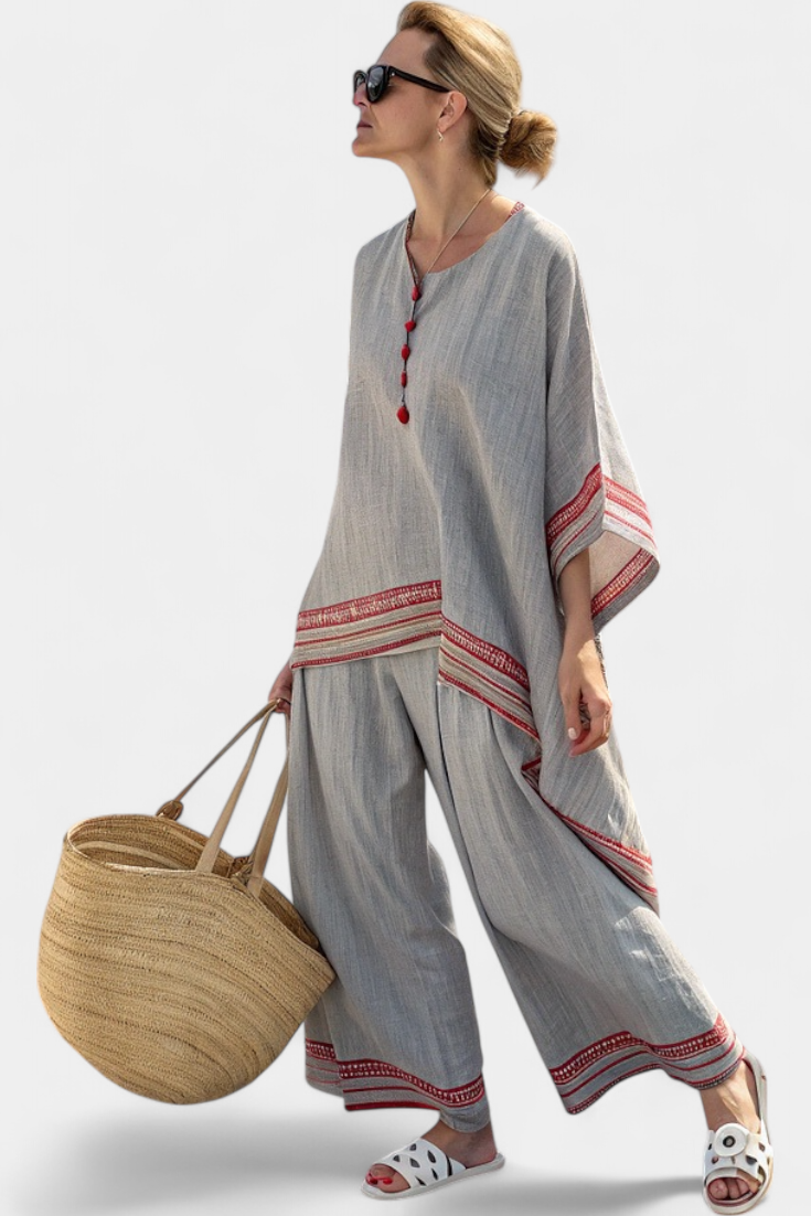 Daelric | Sophisticated Asymmetrical Blouse & Ethnic Wide Pants