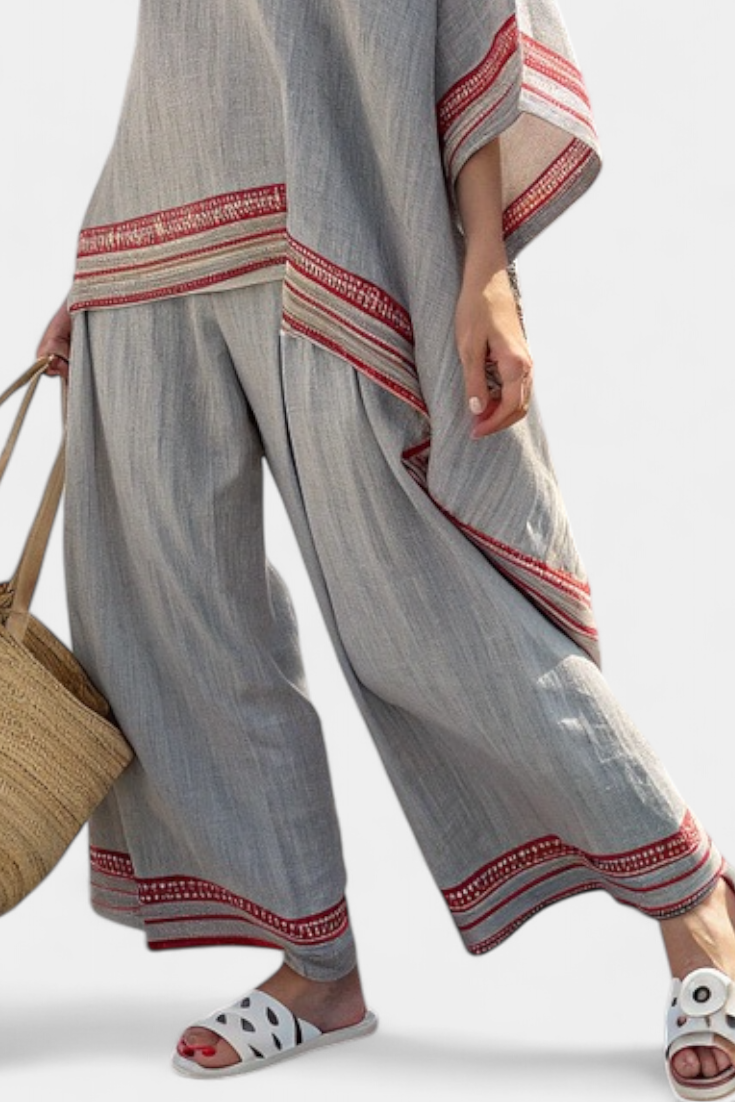 Daelric | Sophisticated Asymmetrical Blouse & Ethnic Wide Pants