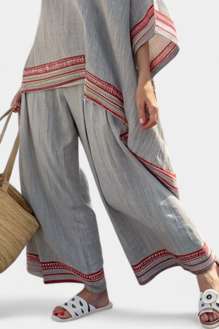 Daelric | Sophisticated Asymmetrical Blouse & Ethnic Wide Pants