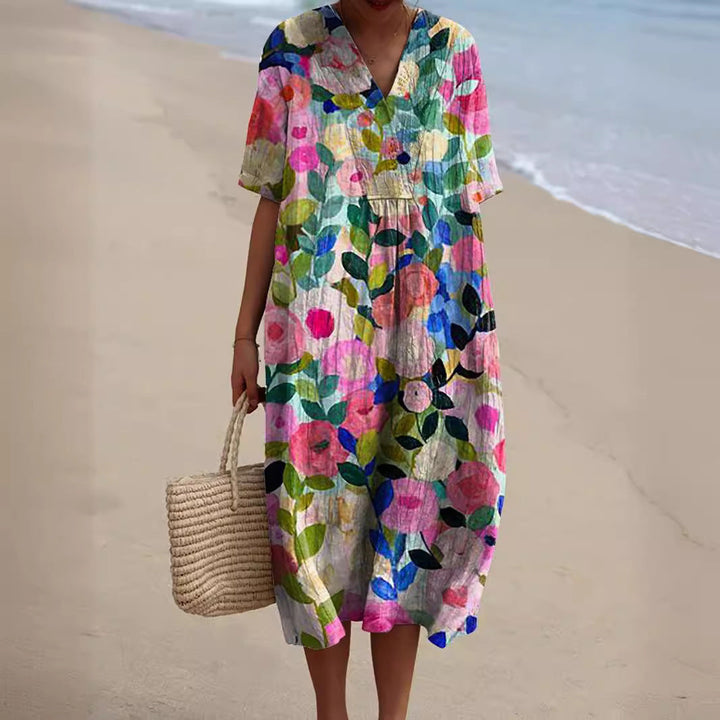 Luna - Colorful Floral Summer Dress