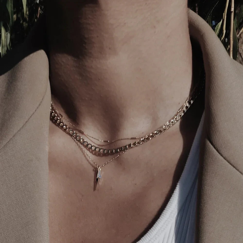 Flat Link Curb Chain Necklace