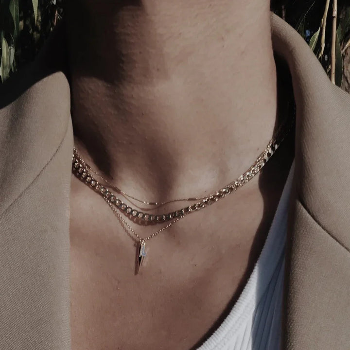 Flat Link Curb Chain Necklace