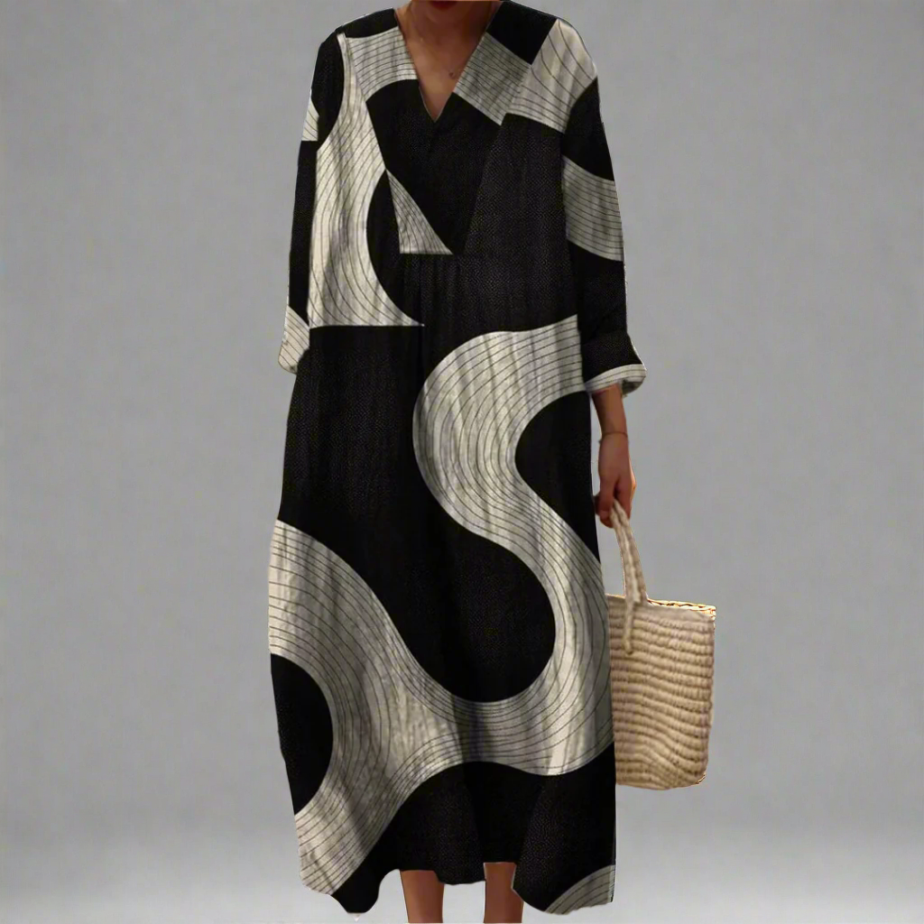Claudine | Maxi Dress with Flowing Abstract Pattern
