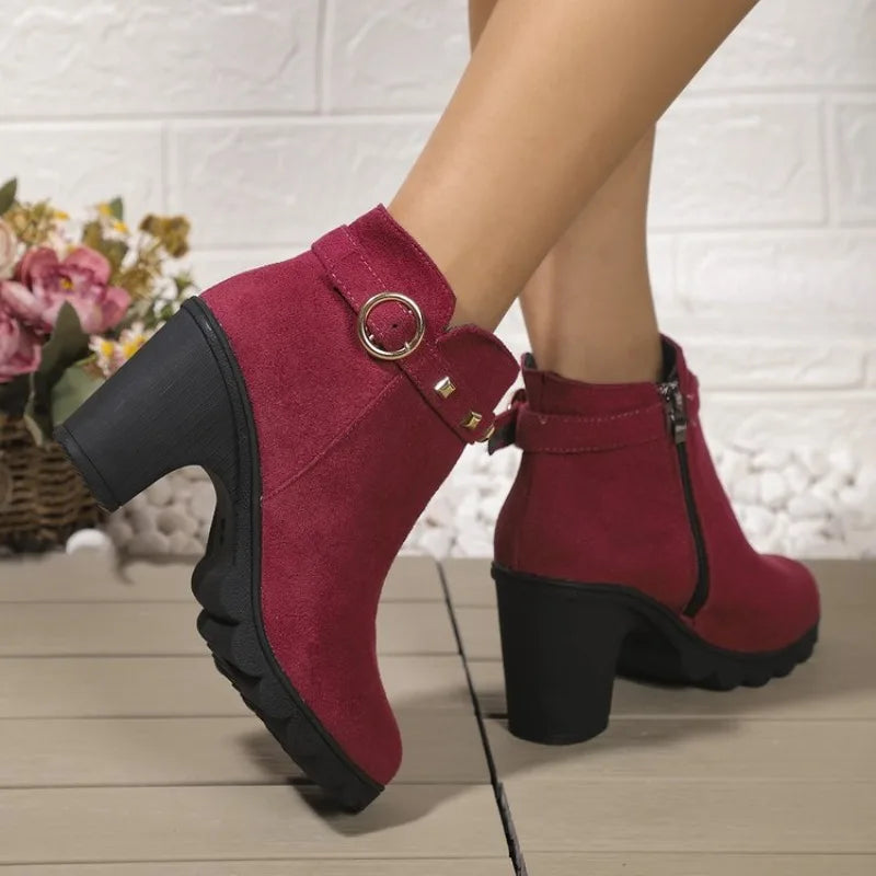 Valera Block Heeled Boots with Studs