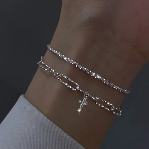 Cross Bracelet Set | Mother of Pearl