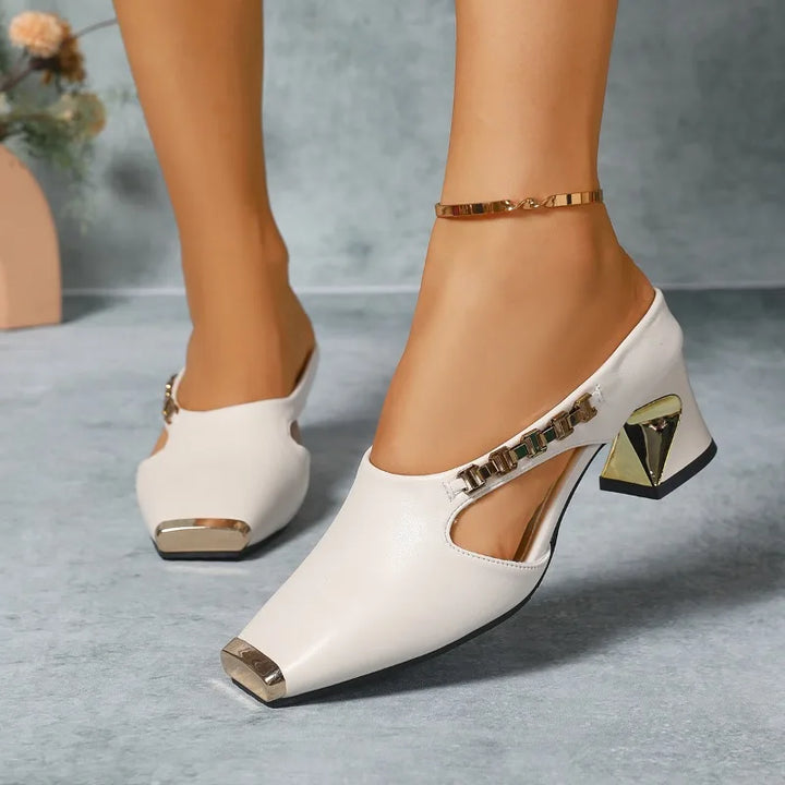 Marciana High Heels with Metallic Toe