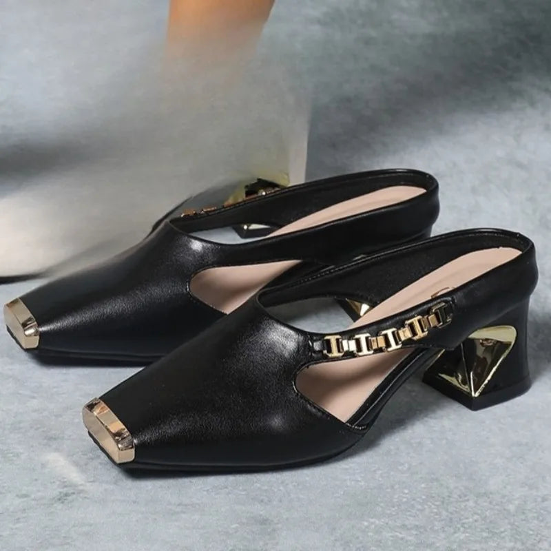 Marciana High Heels with Metallic Toe