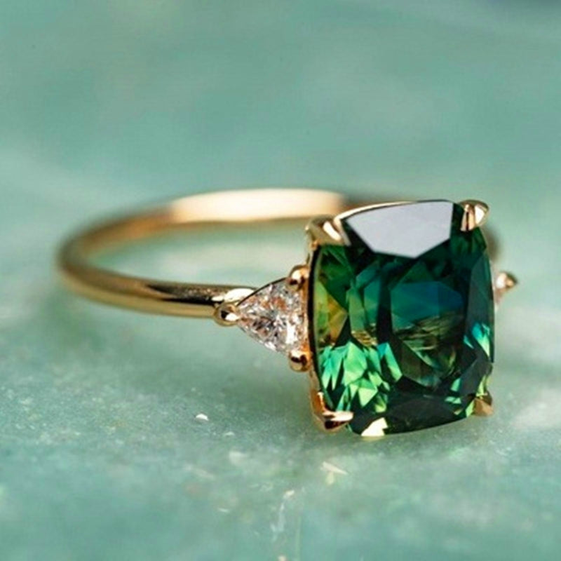 Green Zircon Gold Ring - Luck Collection