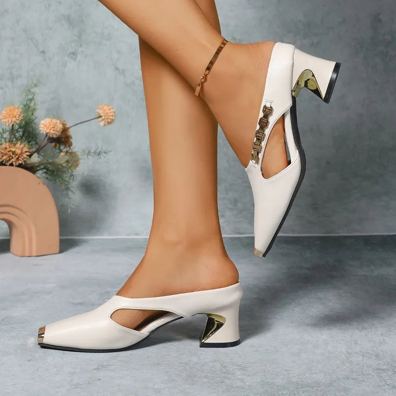 Marciana High Heels with Metallic Toe