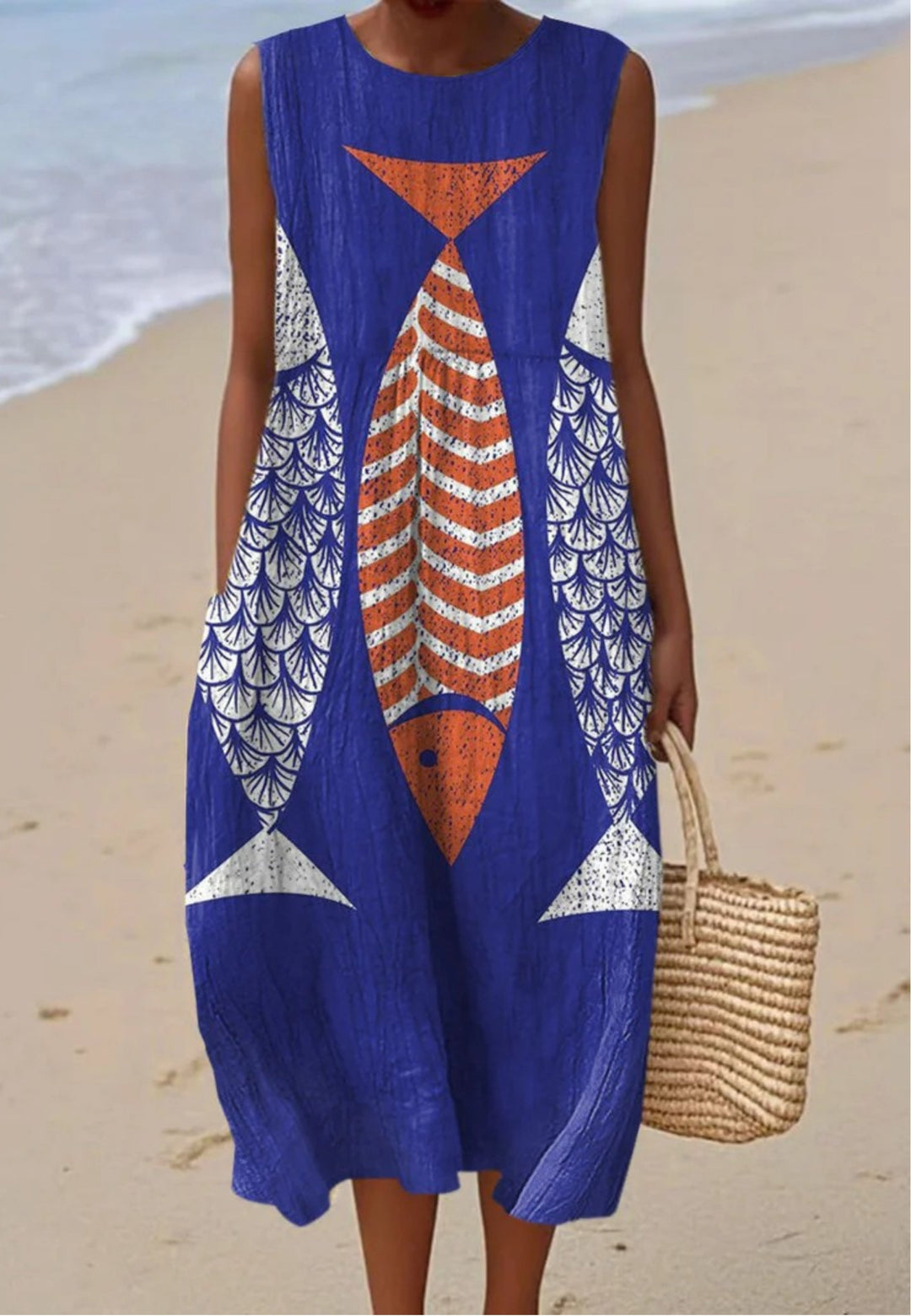 Mia - Dress with Fish Print