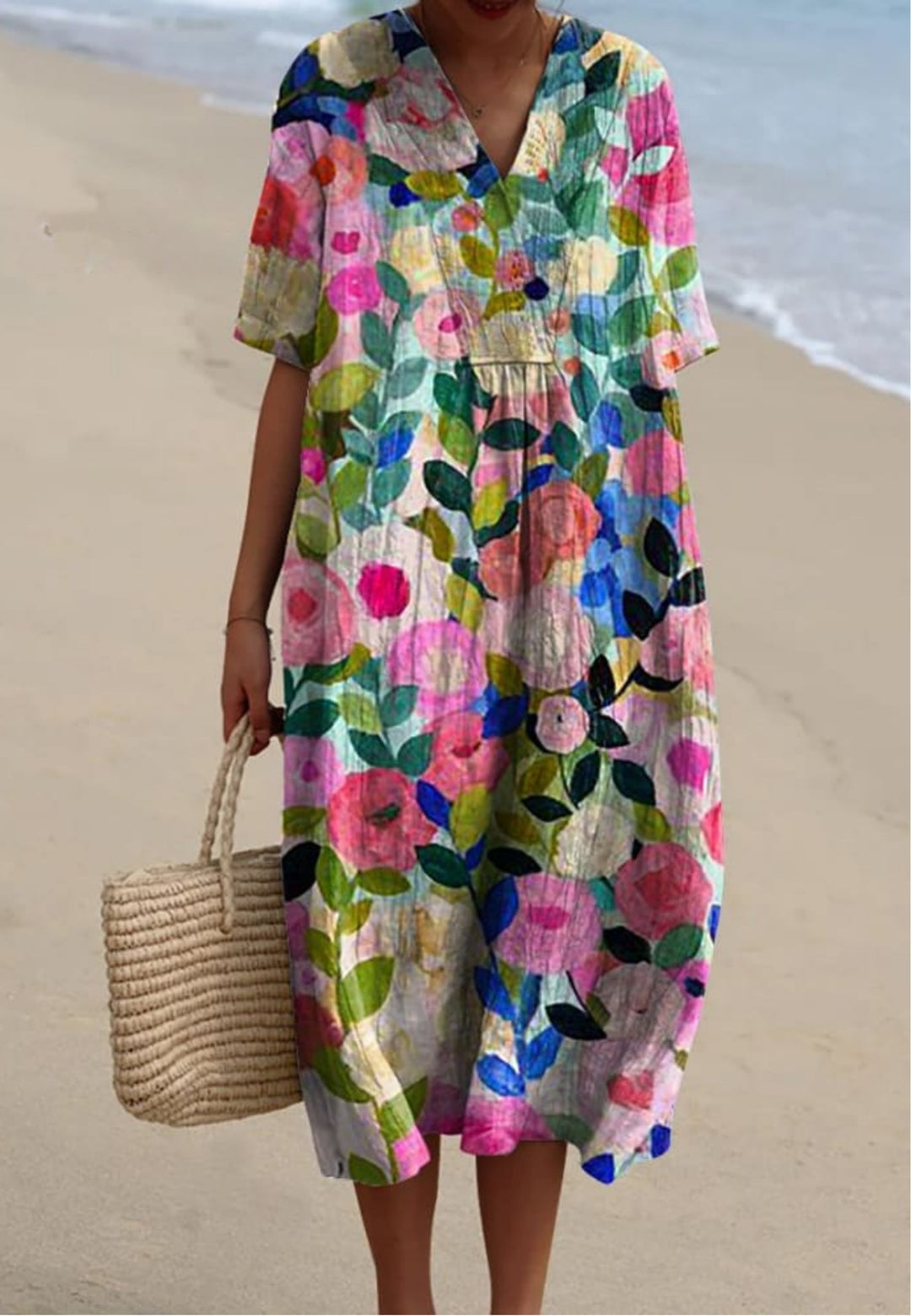 Vivi - Flowing Dress with Floral Garden Print