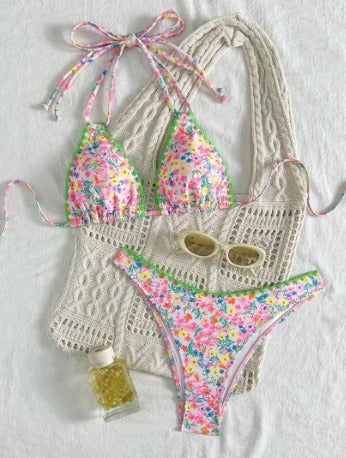 Valerie | Vibrant Lace Bikini with Neck Tie