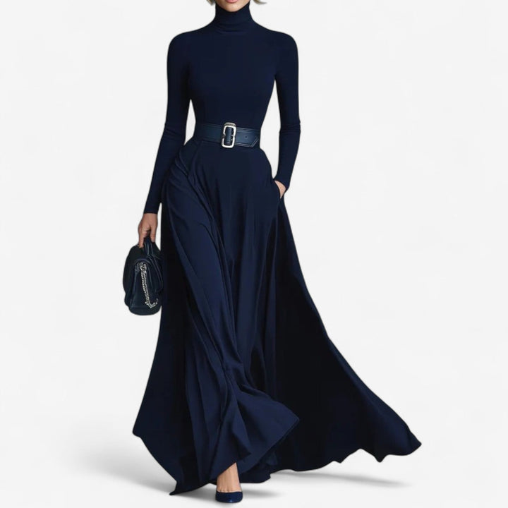 Yvelise™ Maxi Dress with High Collar