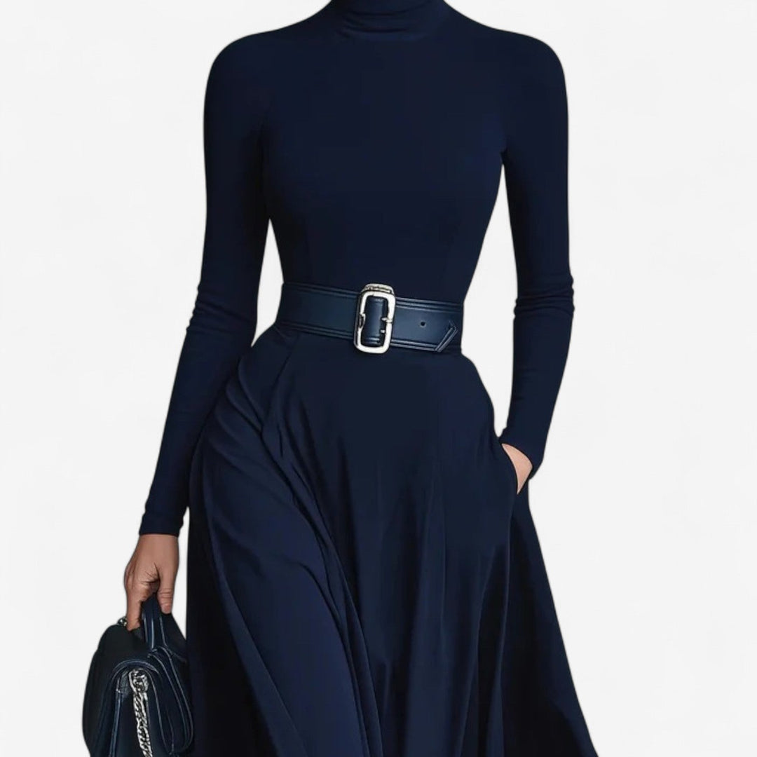 Yvelise™ Maxi Dress with High Collar