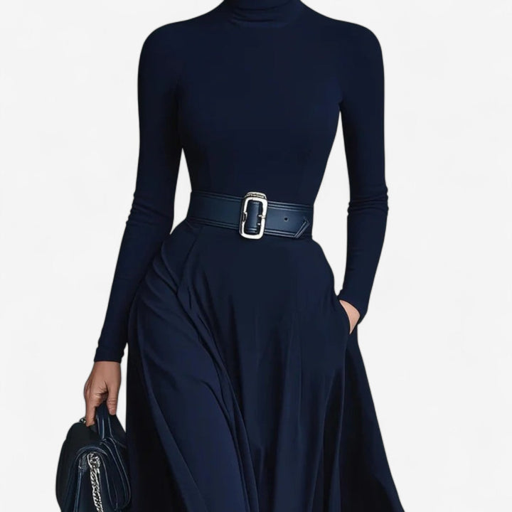Yvelise™ Maxi Dress with High Collar