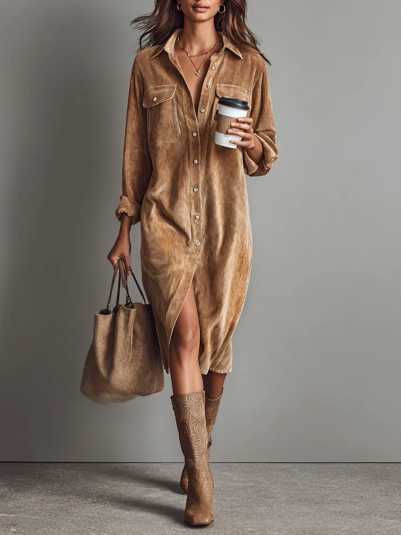 Single Breasted Midi Dress