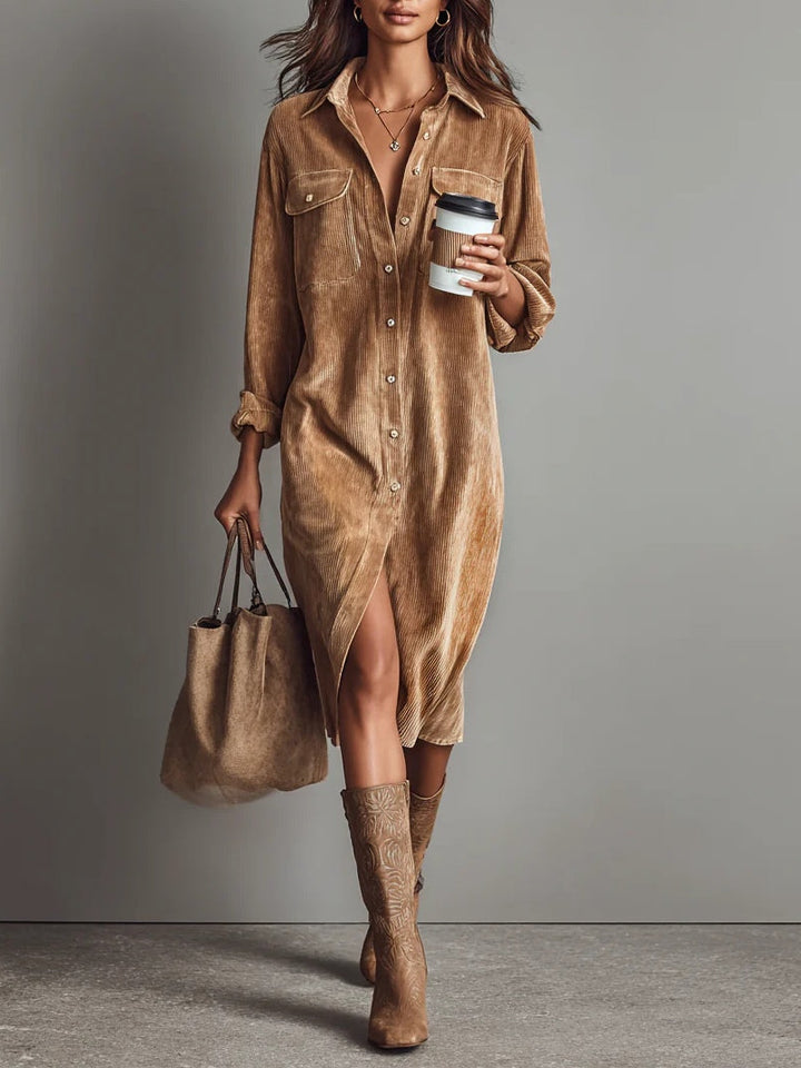 Single Breasted Midi Dress