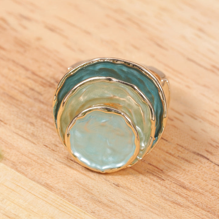 Trendy Three-Tier Enamel Boho Ring